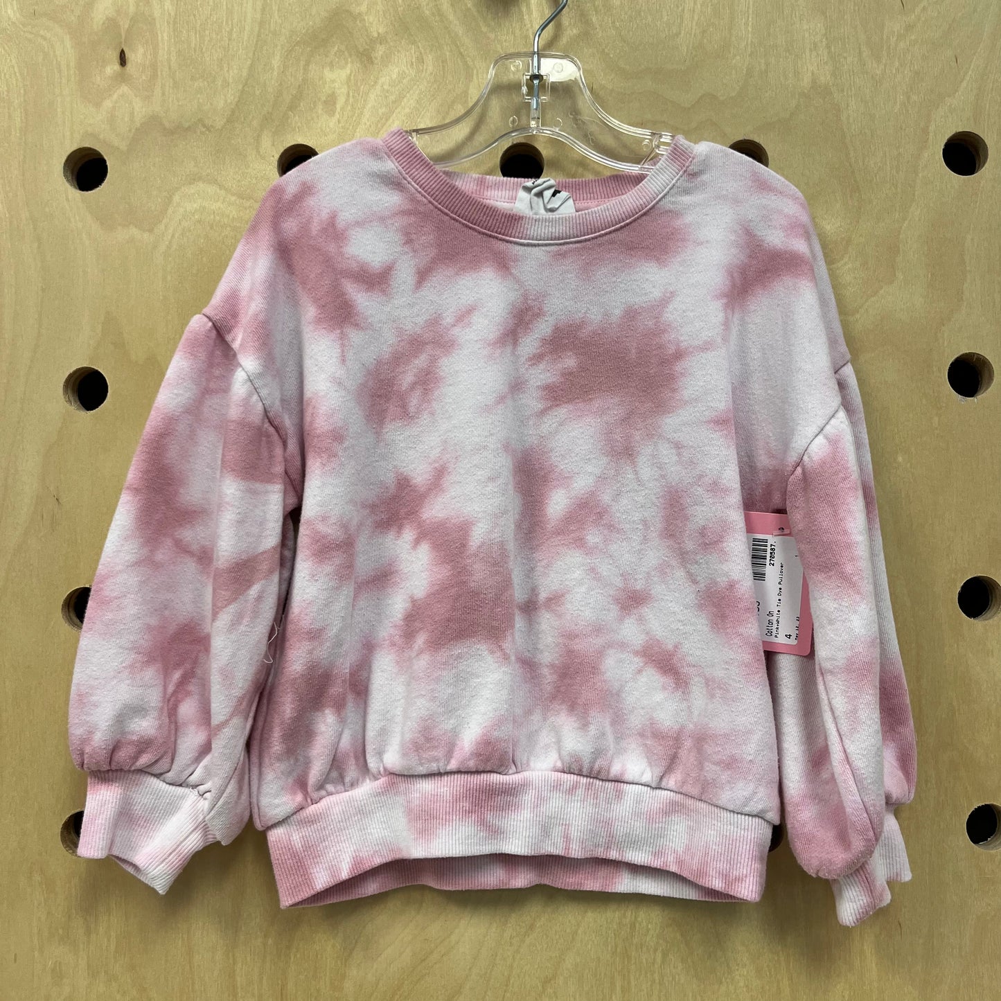 Pink+White Tie Dye Pullover