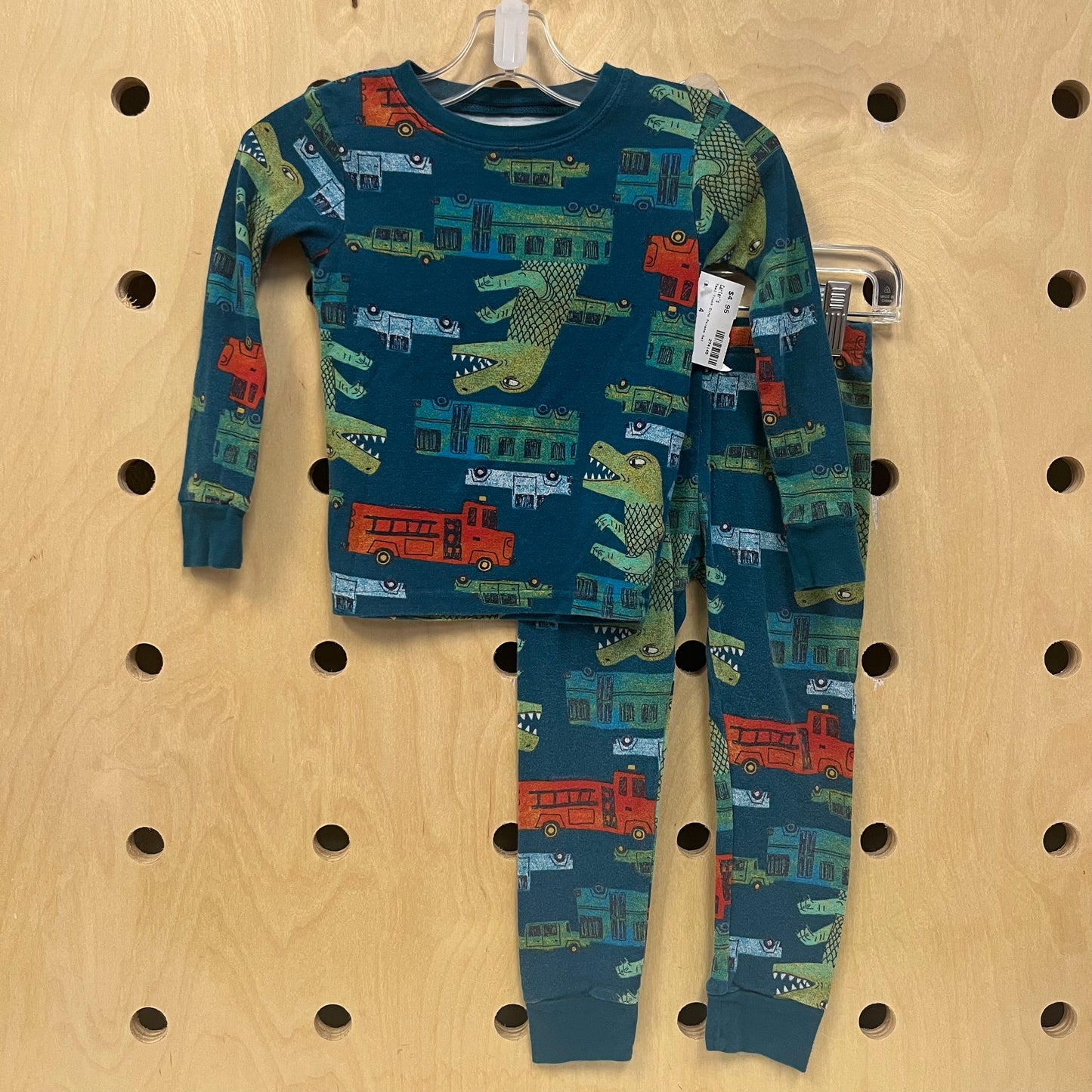 Teal Truck Dino Pajama Set
