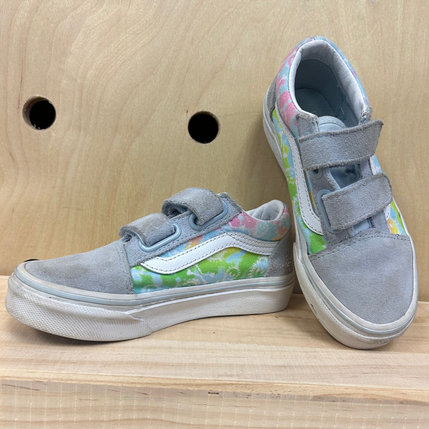 Blue Suede Tie Dye Velcro Low Tops