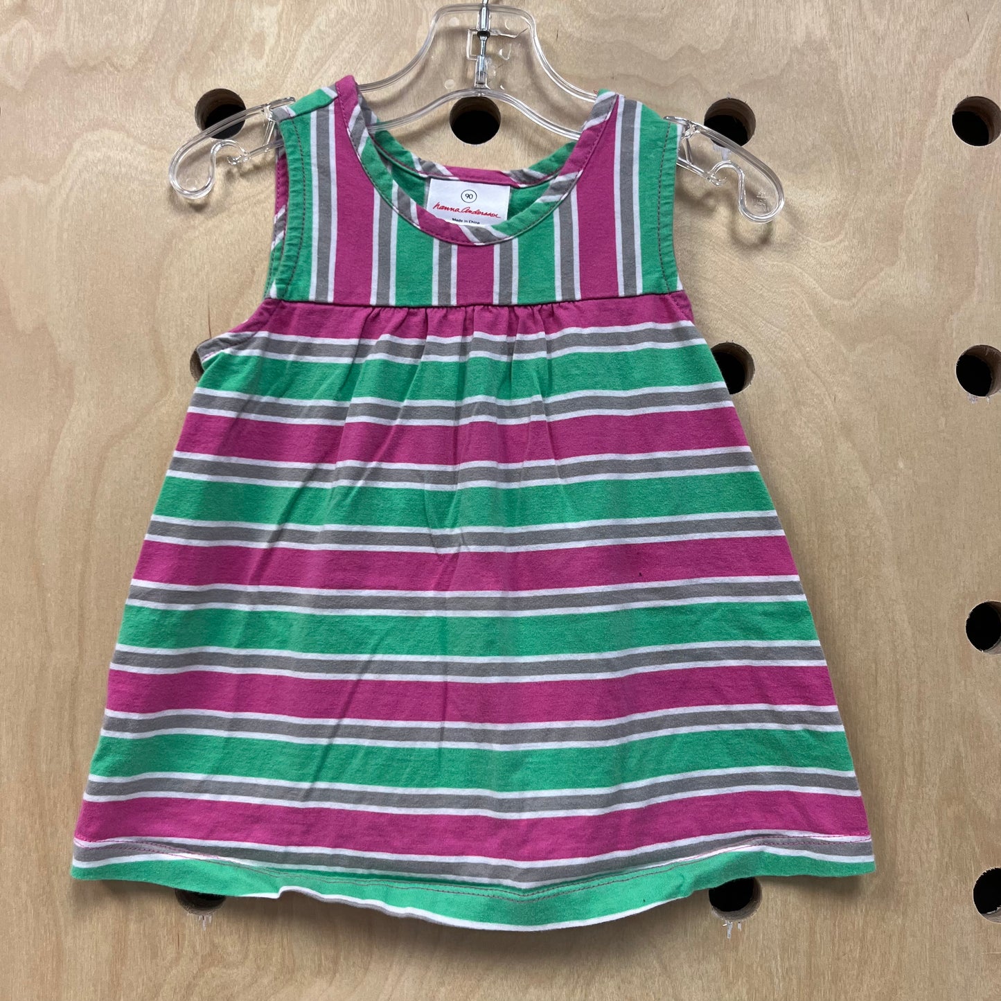 Green & Pink Striped Tank