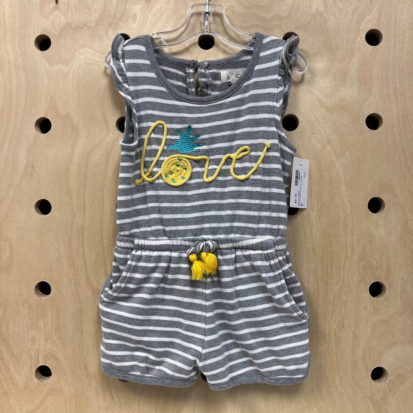 Grey Striped Pineapple Love Romper