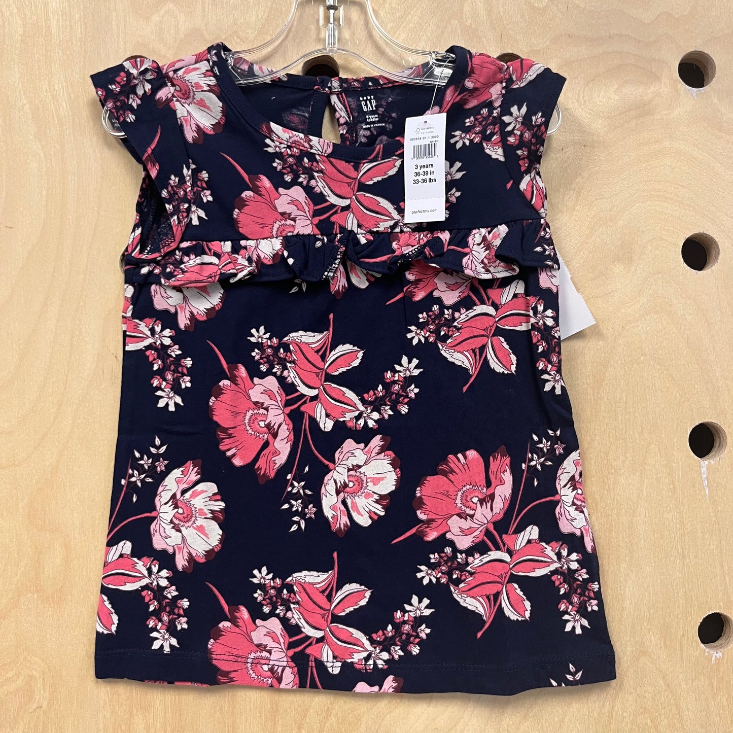 Navy Blue & Pink Floral Tank