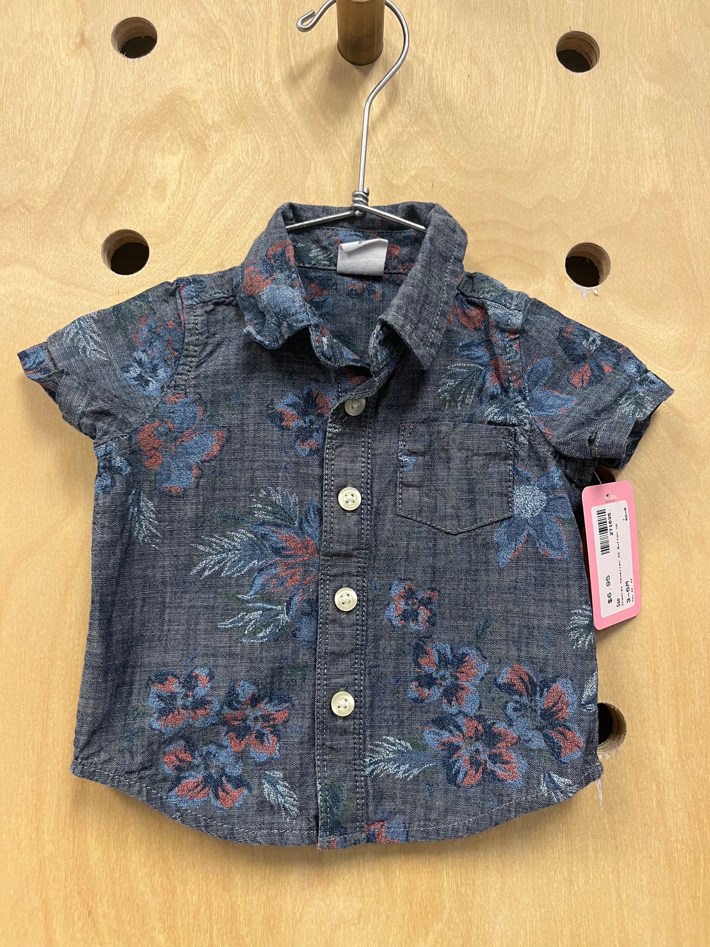 Chambray Hawaiian SS Button Up