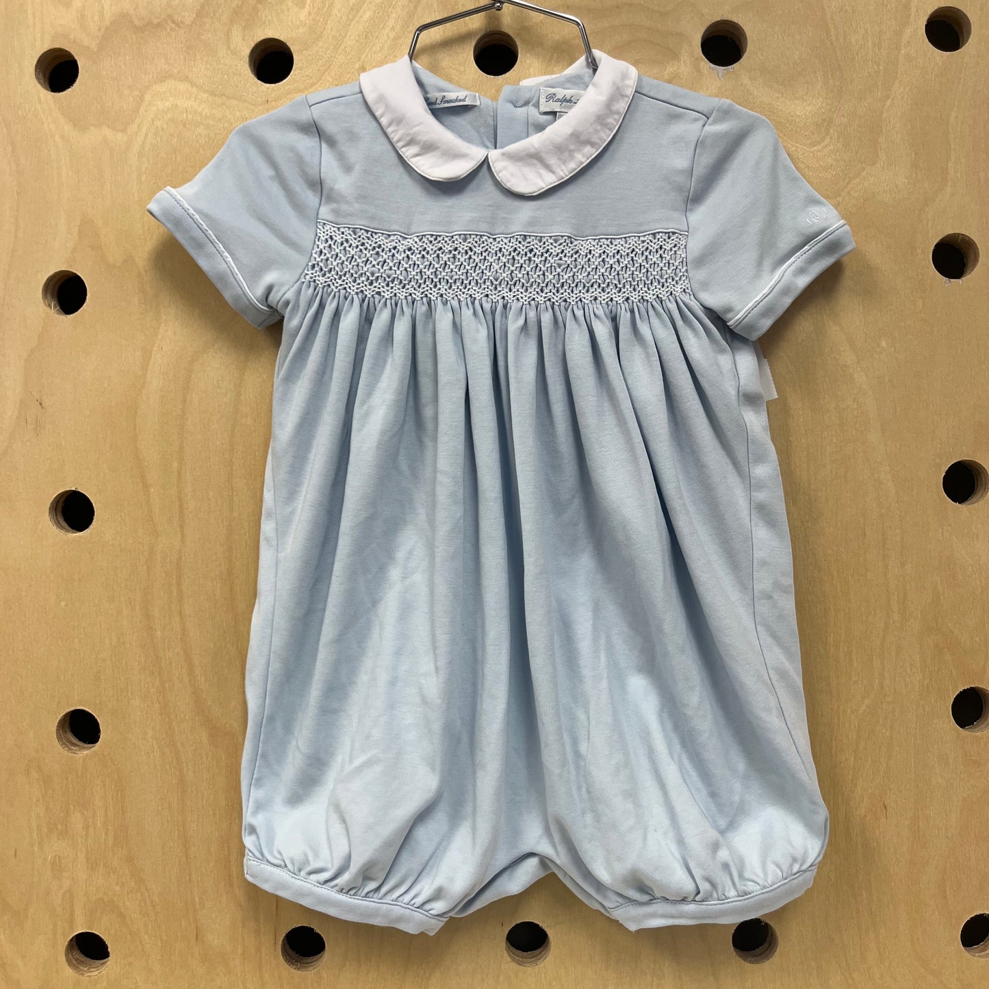 Blue Smocked Collar Romper