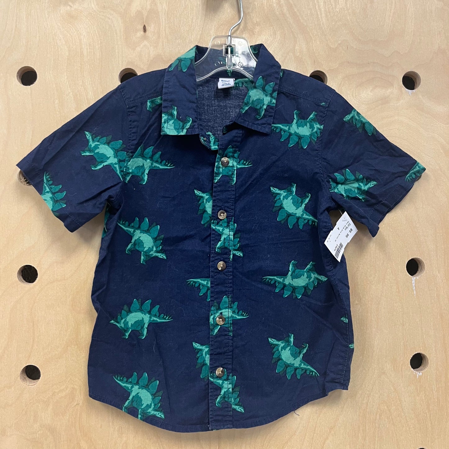 Navy Blue Dino Button Up