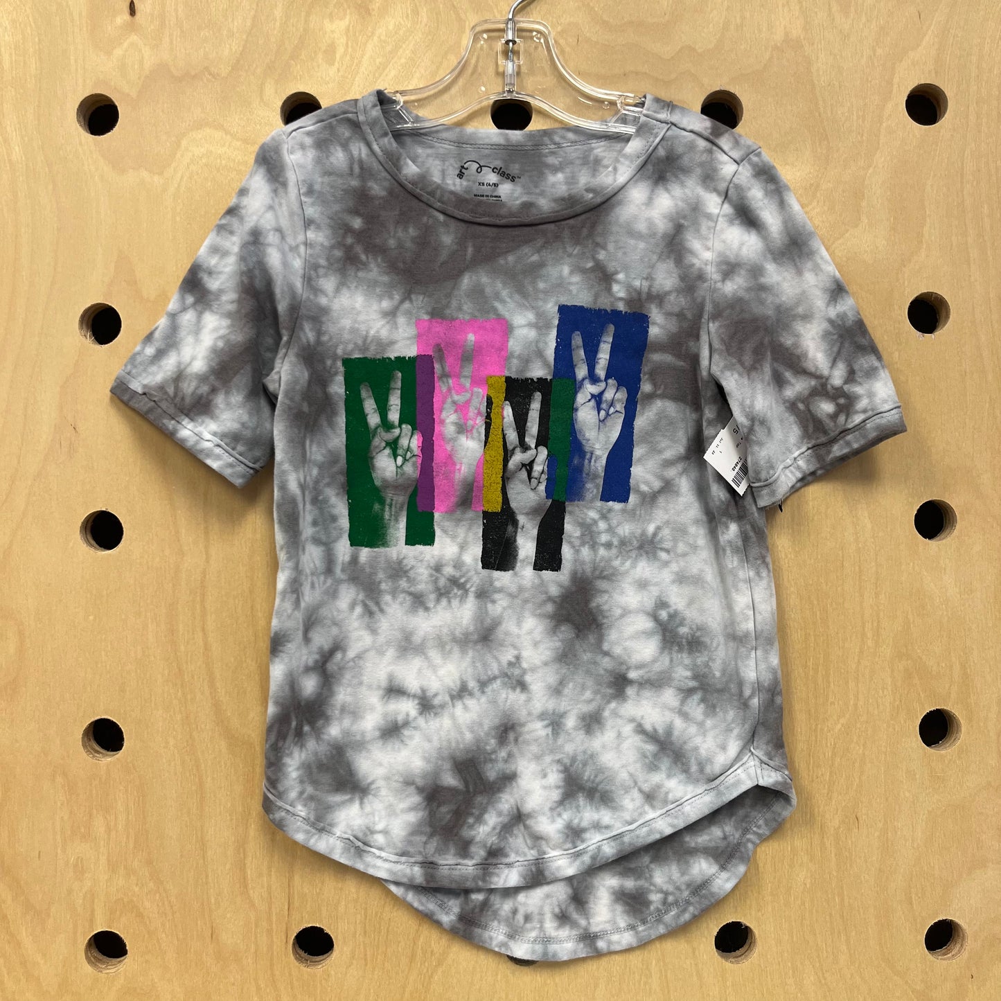 Grey Tie Dye Peace Top