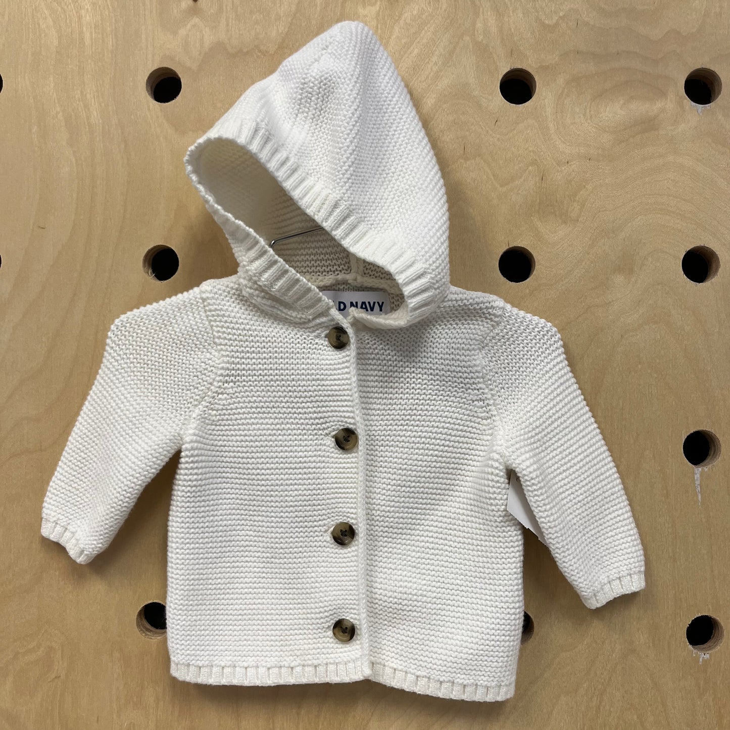 White Knit Hooded Sweater