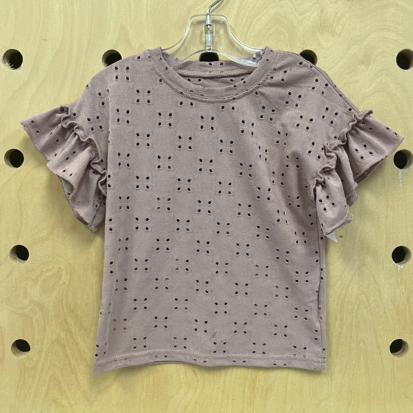 Pink Eyelet Ruffle Tee