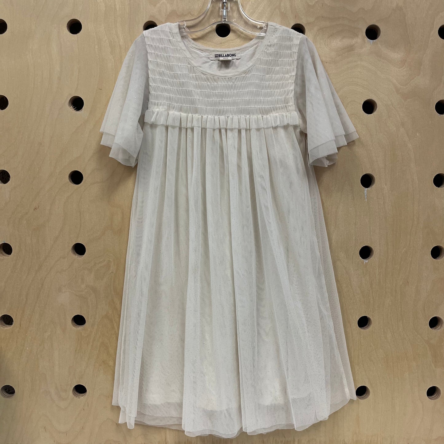 White Tulle Gold Sparkle Dress