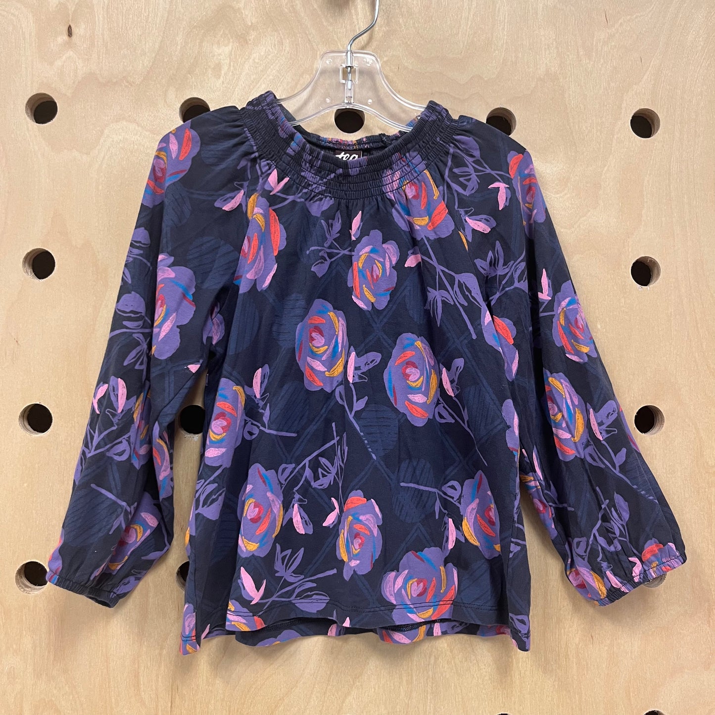 Grey & Purple Floral Top