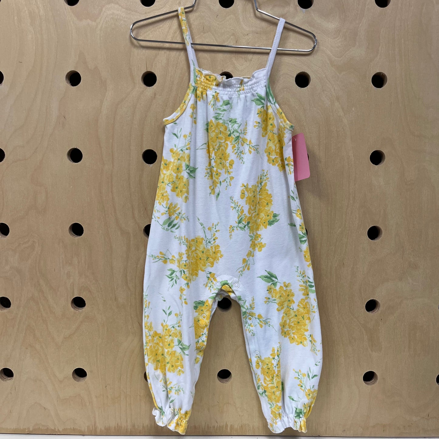 White & Yellow Floral Romper