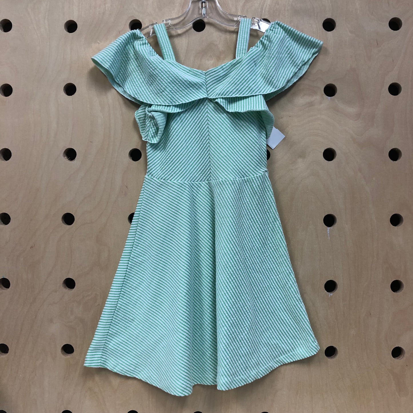 Green & White Striped Dress