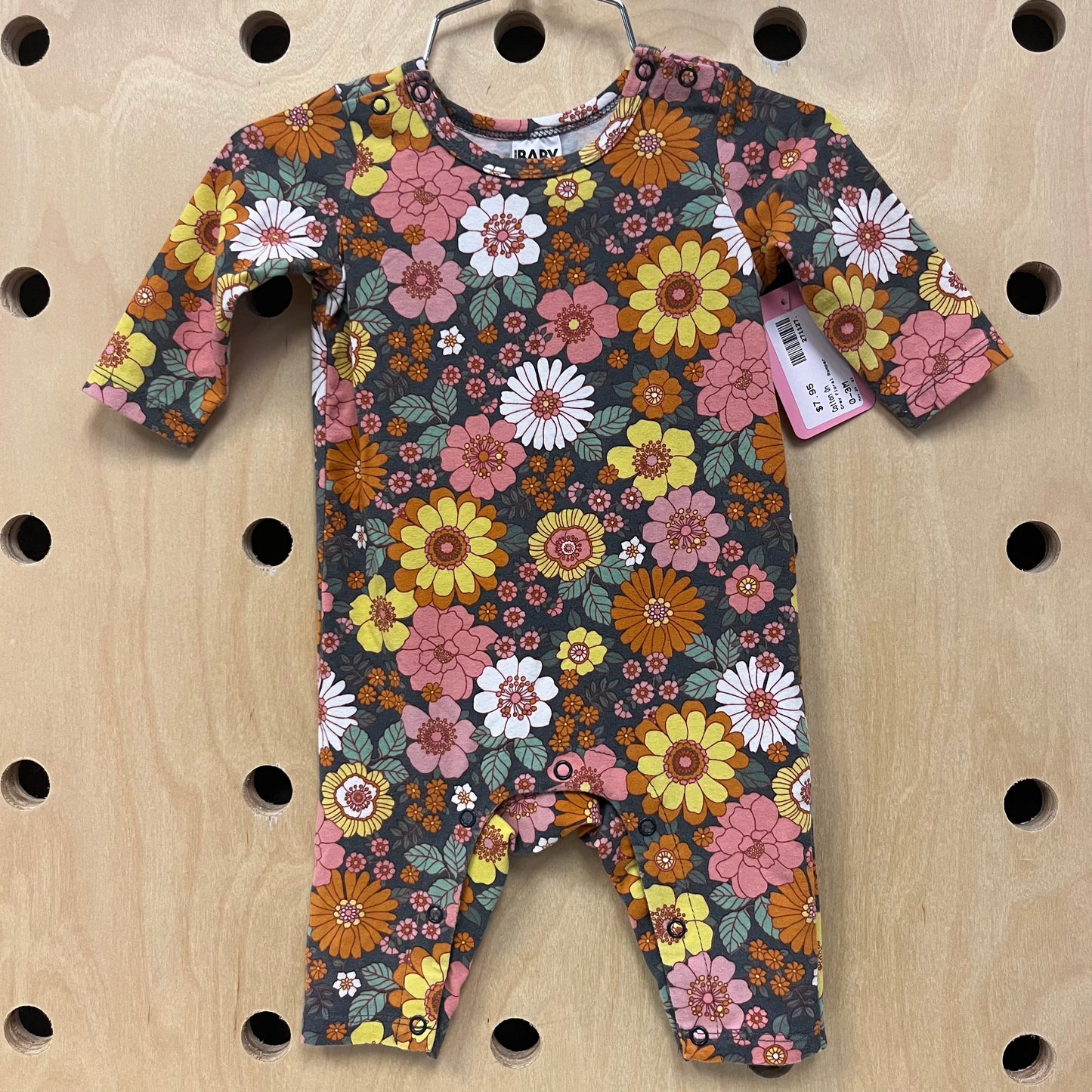 Grey Floral Romper