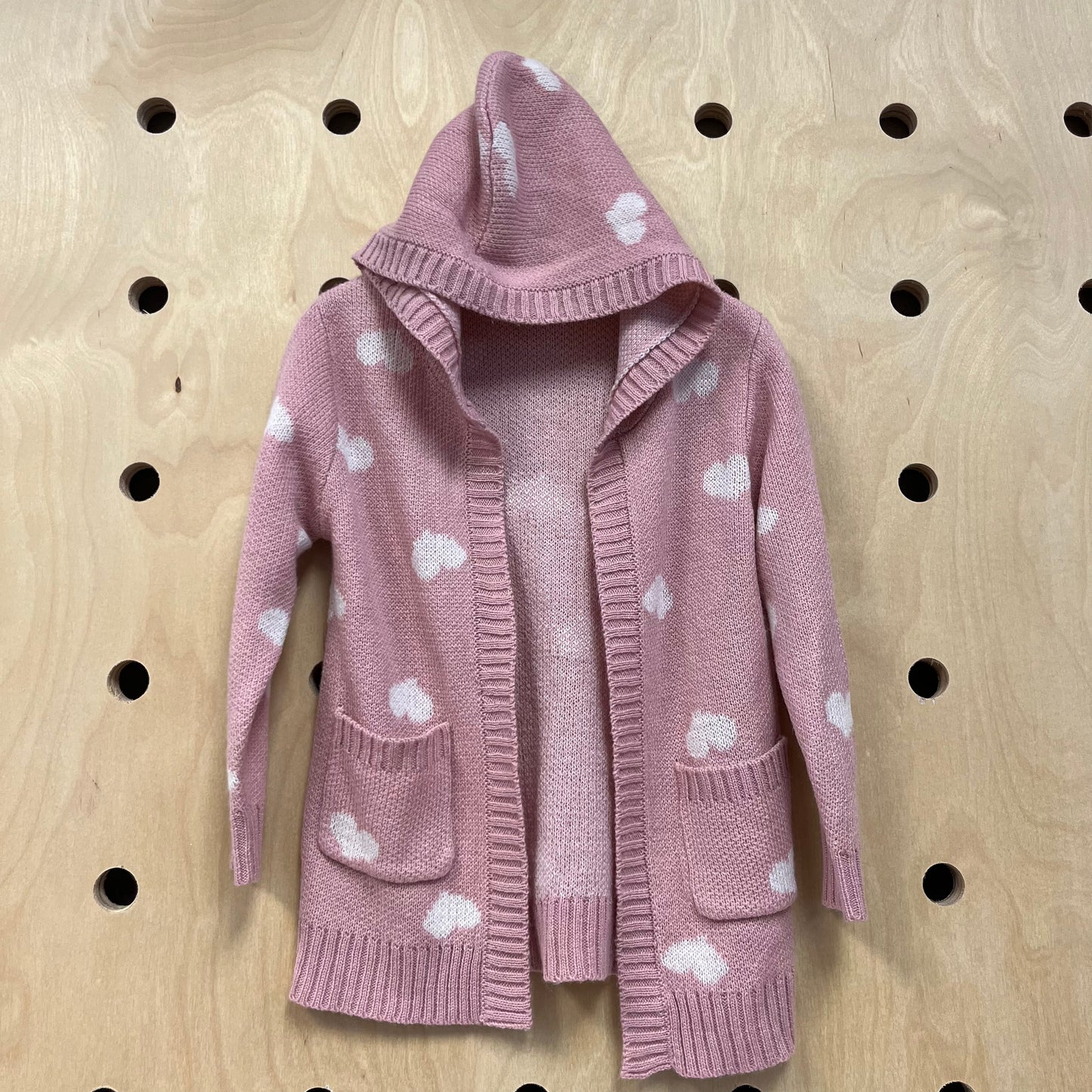 Pink Hearts Hooded Cardigan