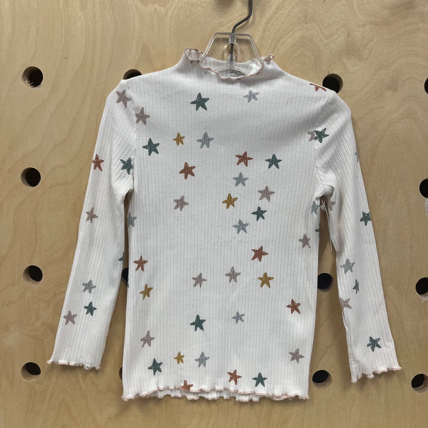 Star Lettuce Hem LS Mock Neck