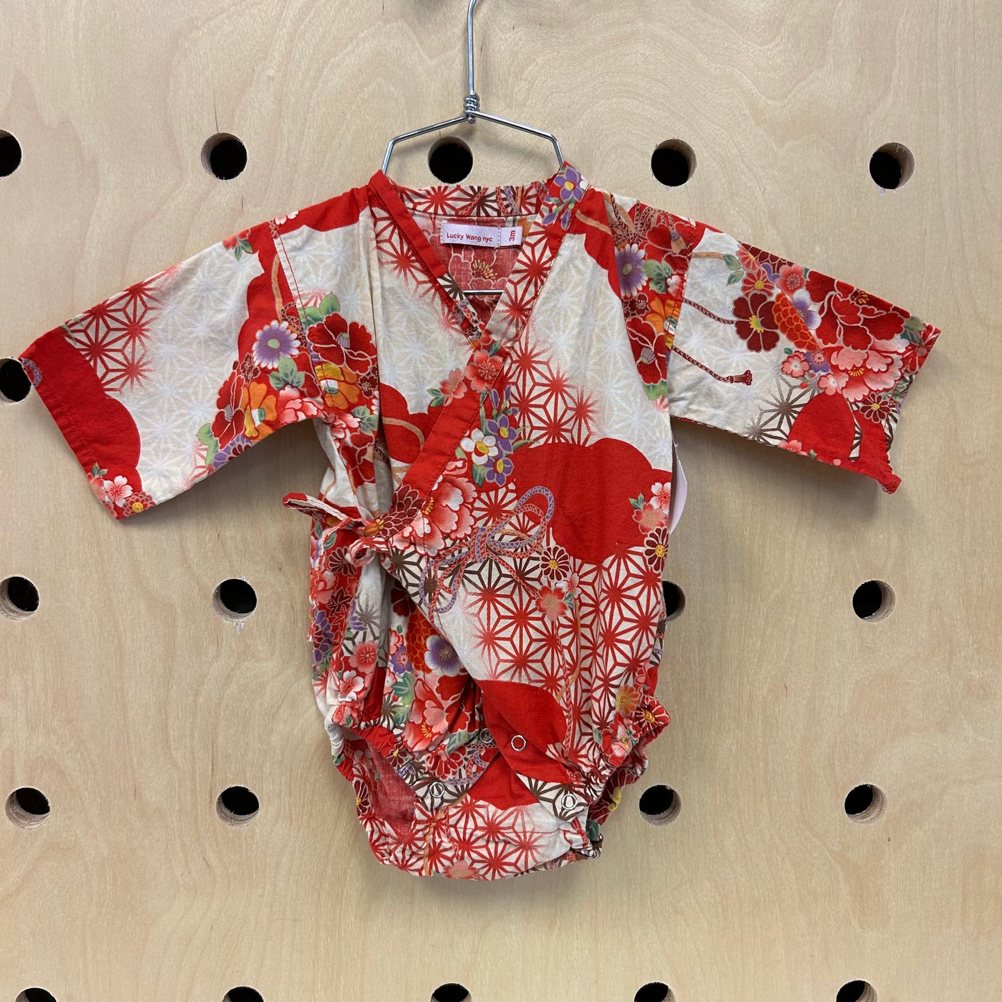 Red Floral Kimono Bodysuit
