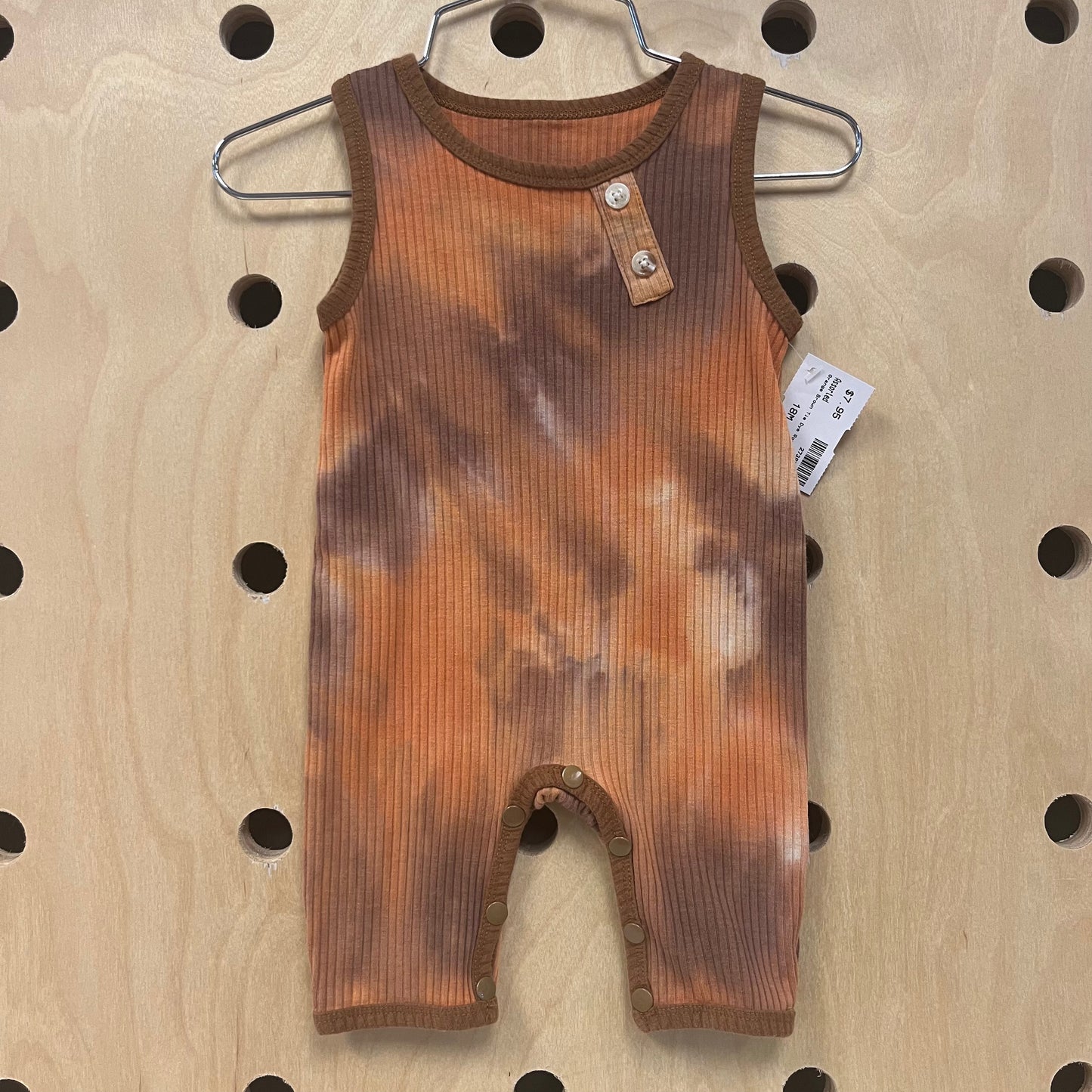 Orange Brown Tie Dye Romper