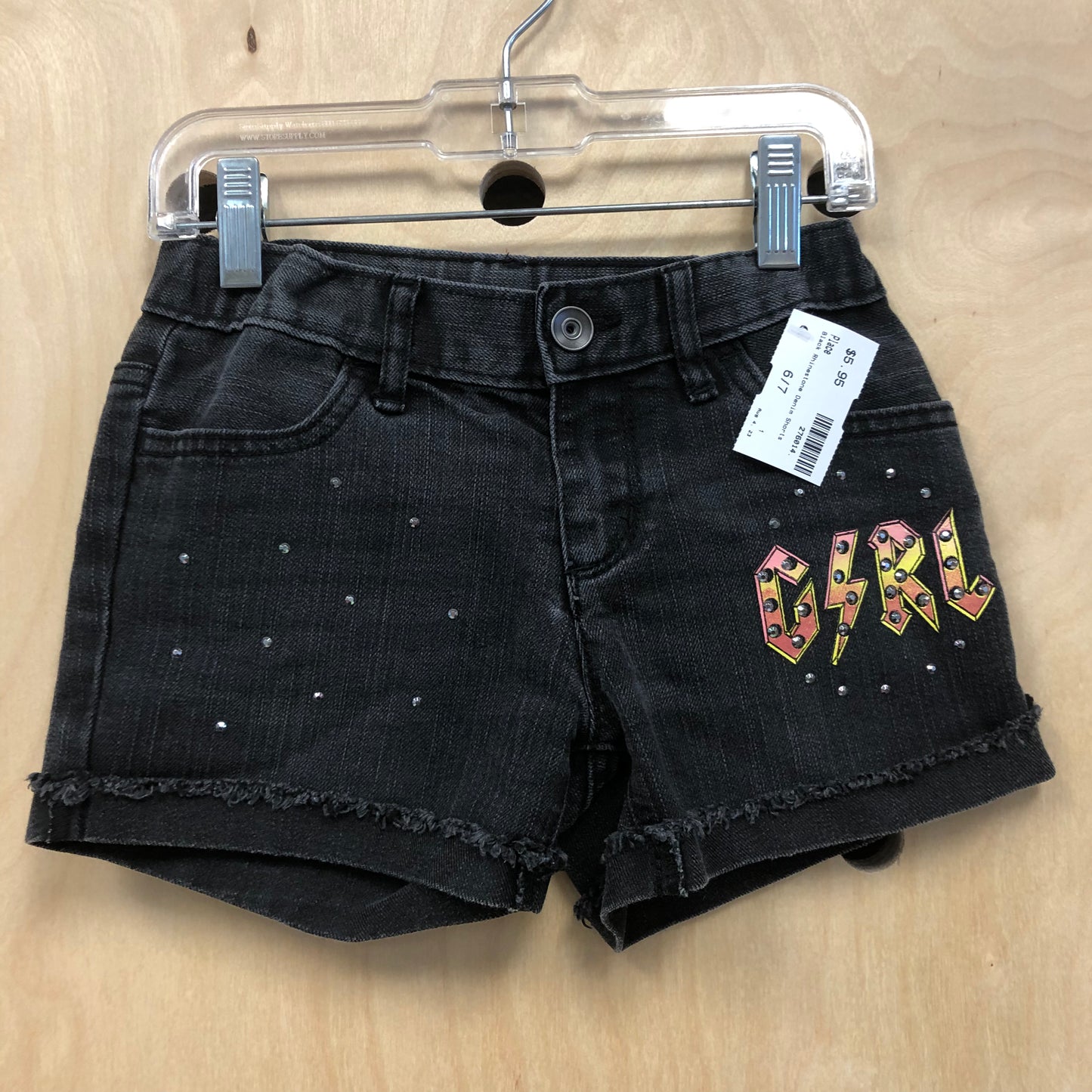 Black Rhinestone Denim Shorts