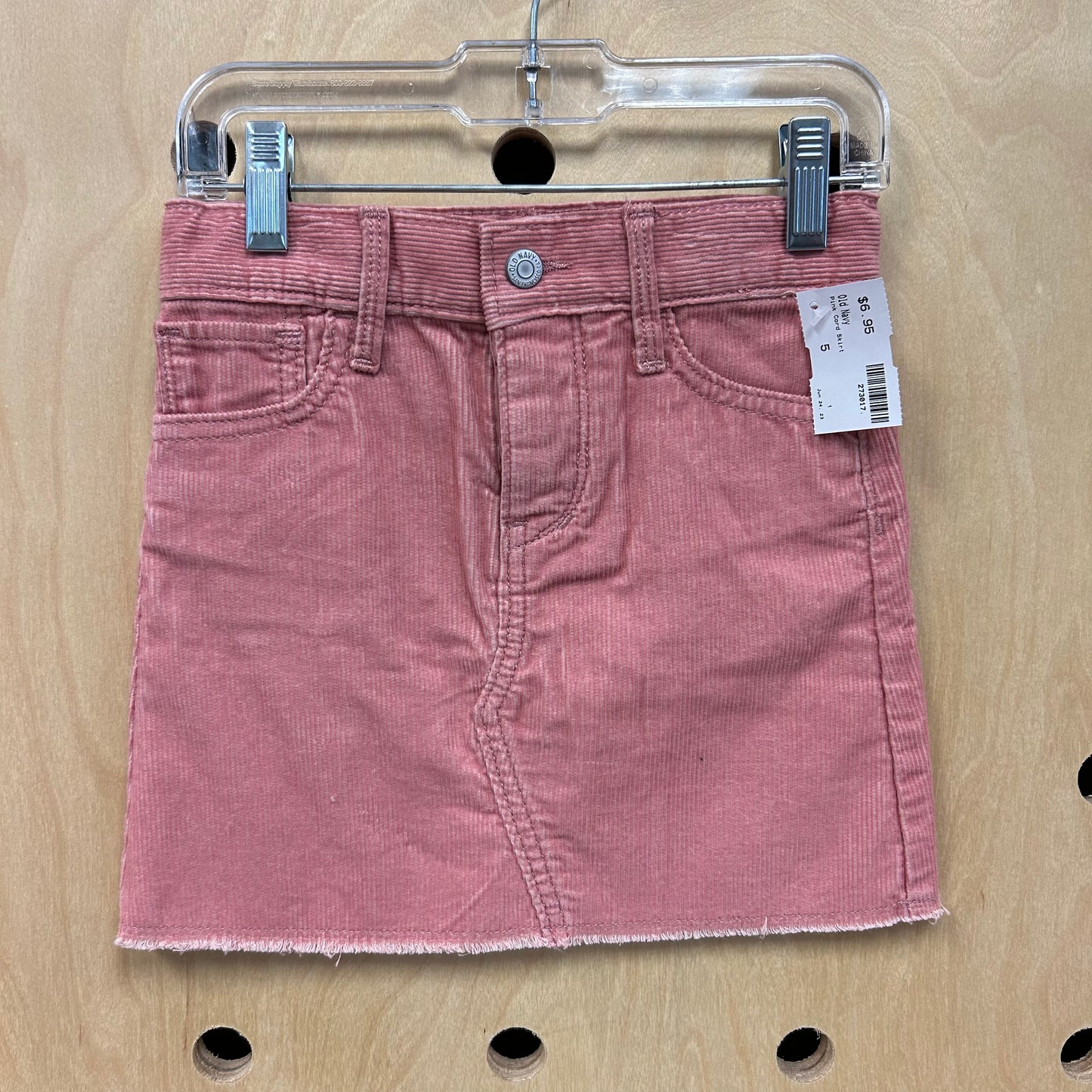 Pink Cord Skirt