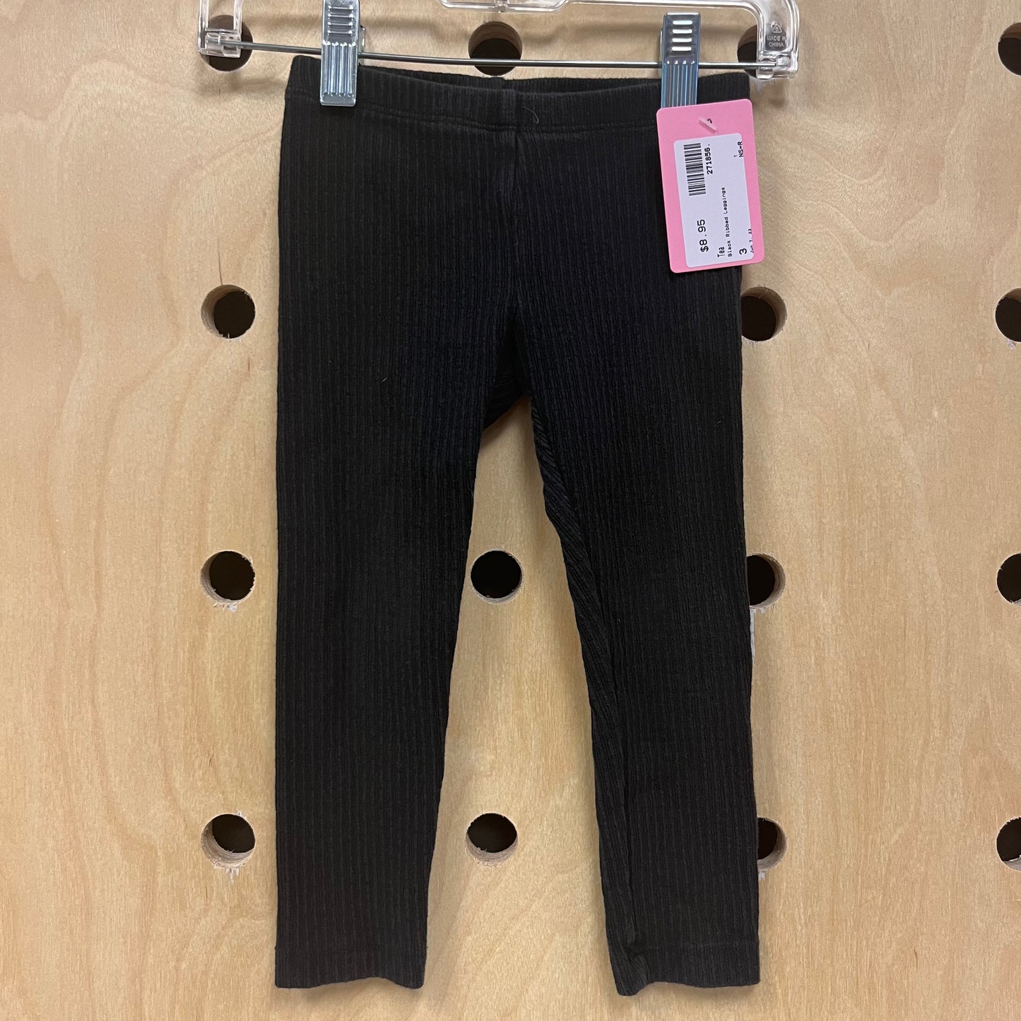 Black Ribbed Leggings