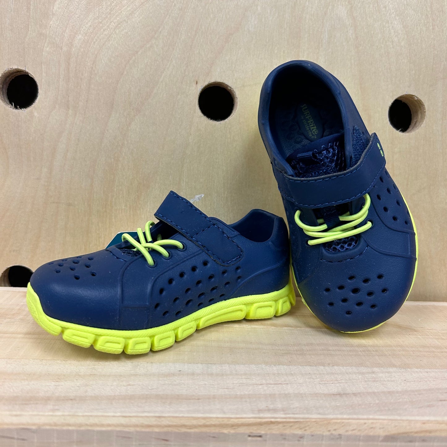 Blue & Electric Green Rubber Shoes NEW!