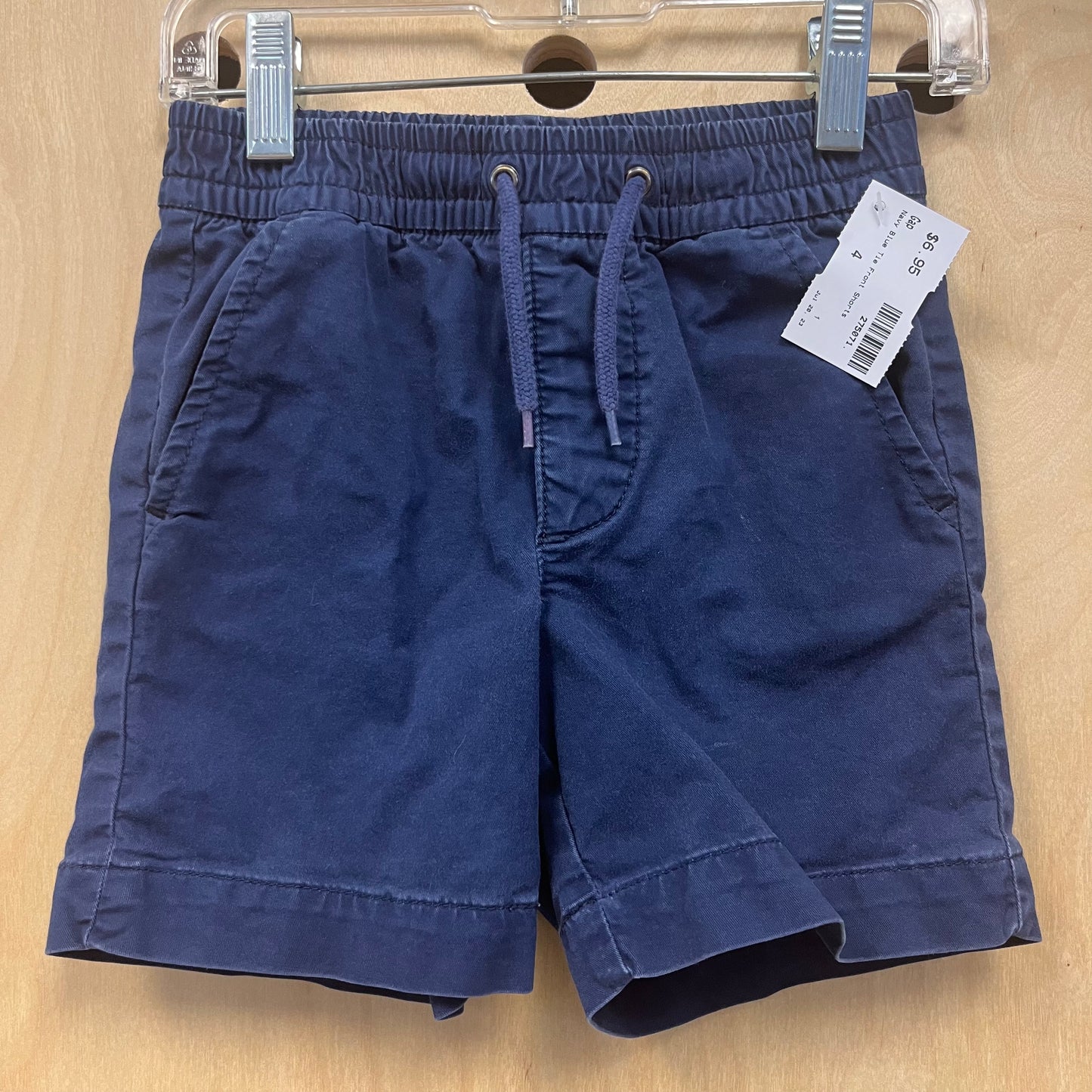 Navy Blue Tie Front Shorts