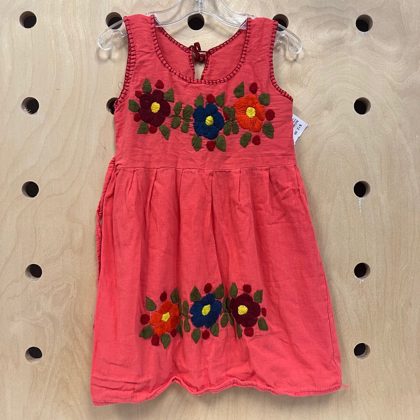 Pink Crocheted Floral Dress