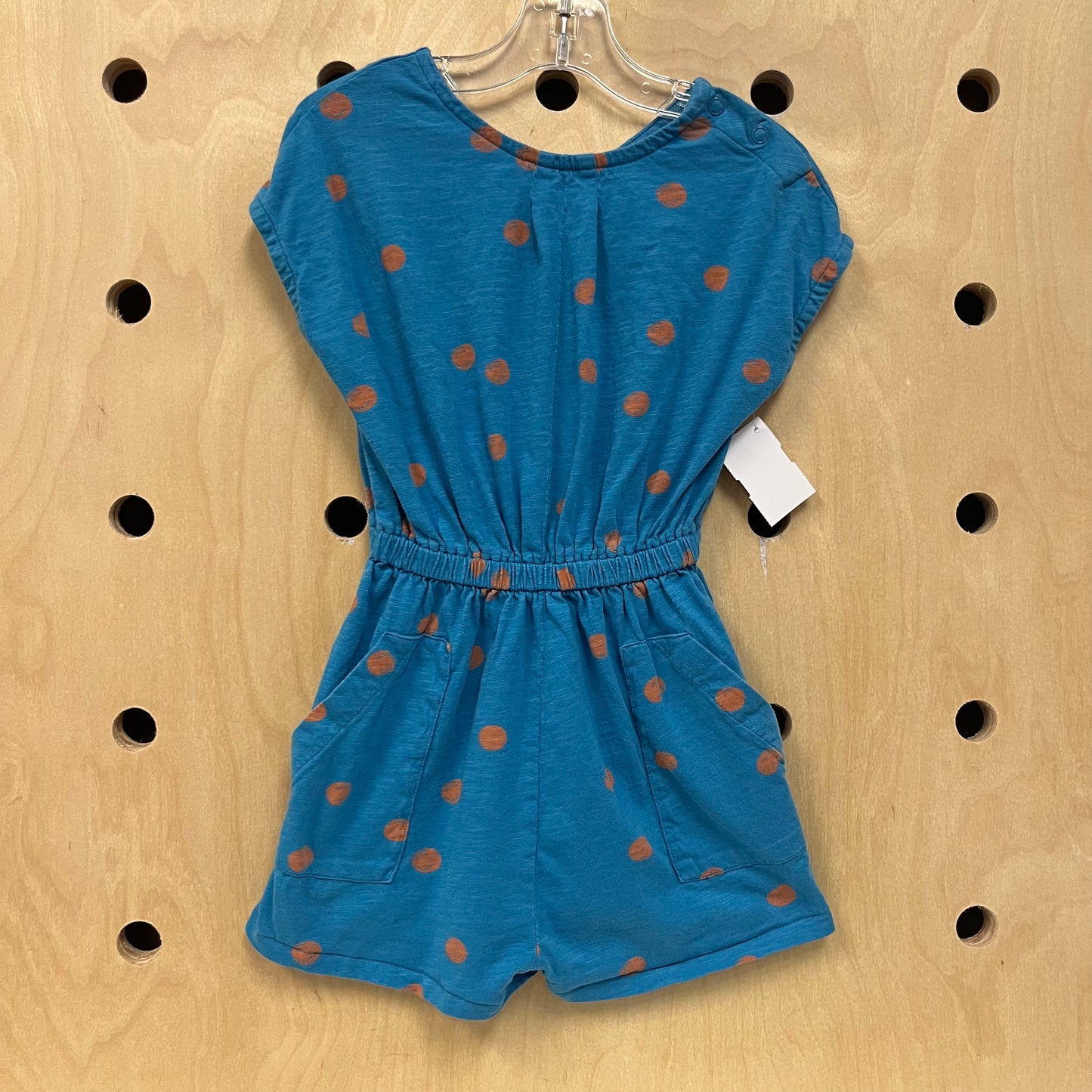 Blue & Peach Polka Dot Romper