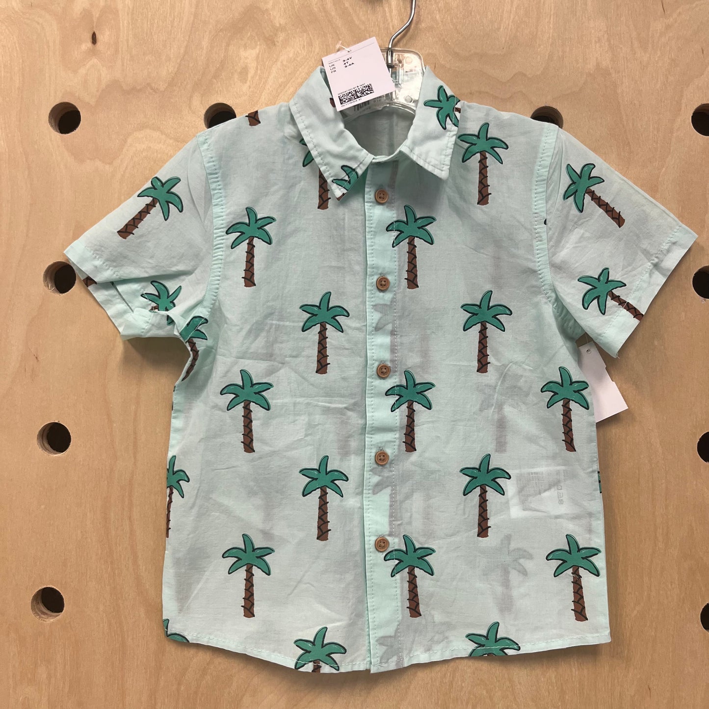 Green Palm Trees Button Up NEW!