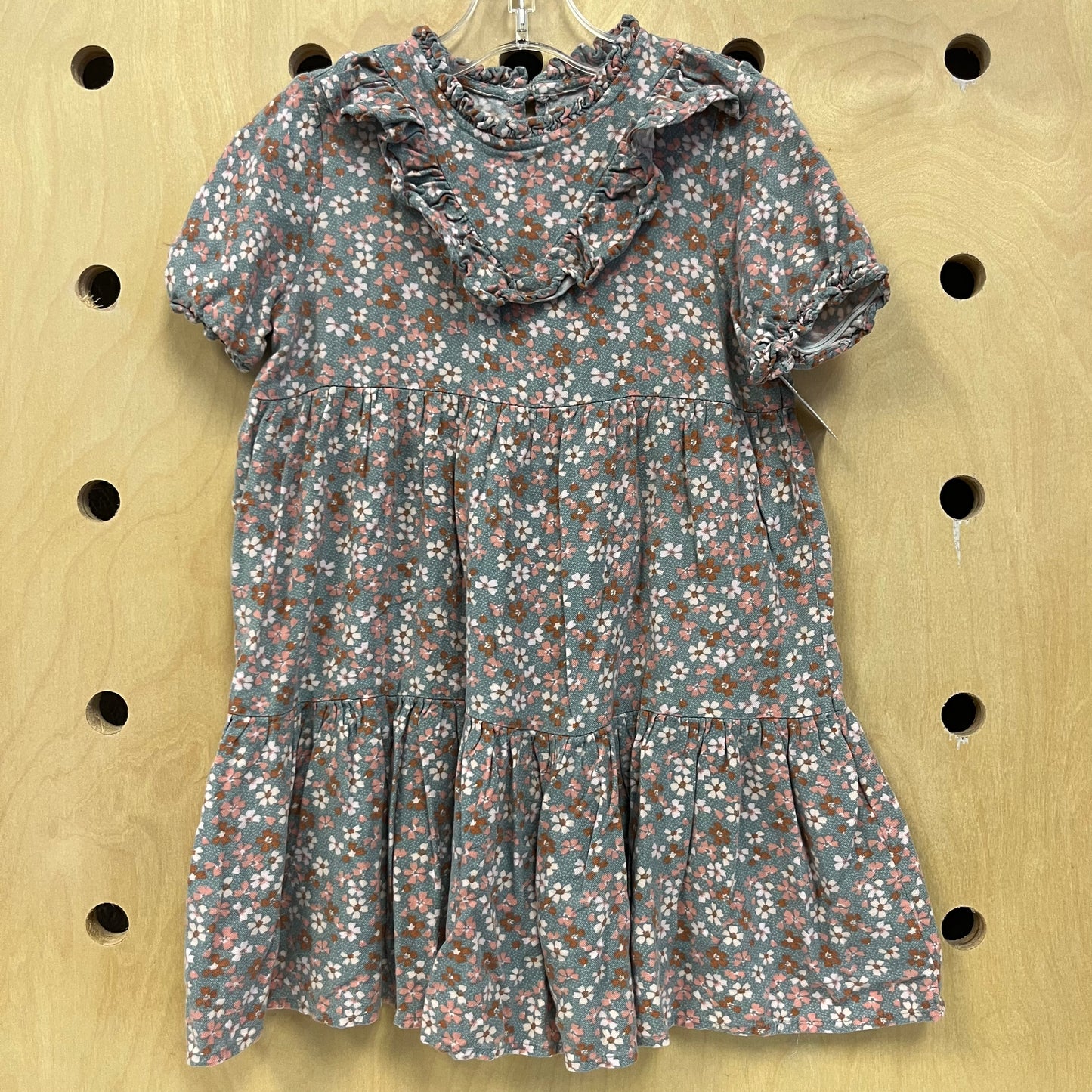 Blue Floral Puff Sleeve Dress