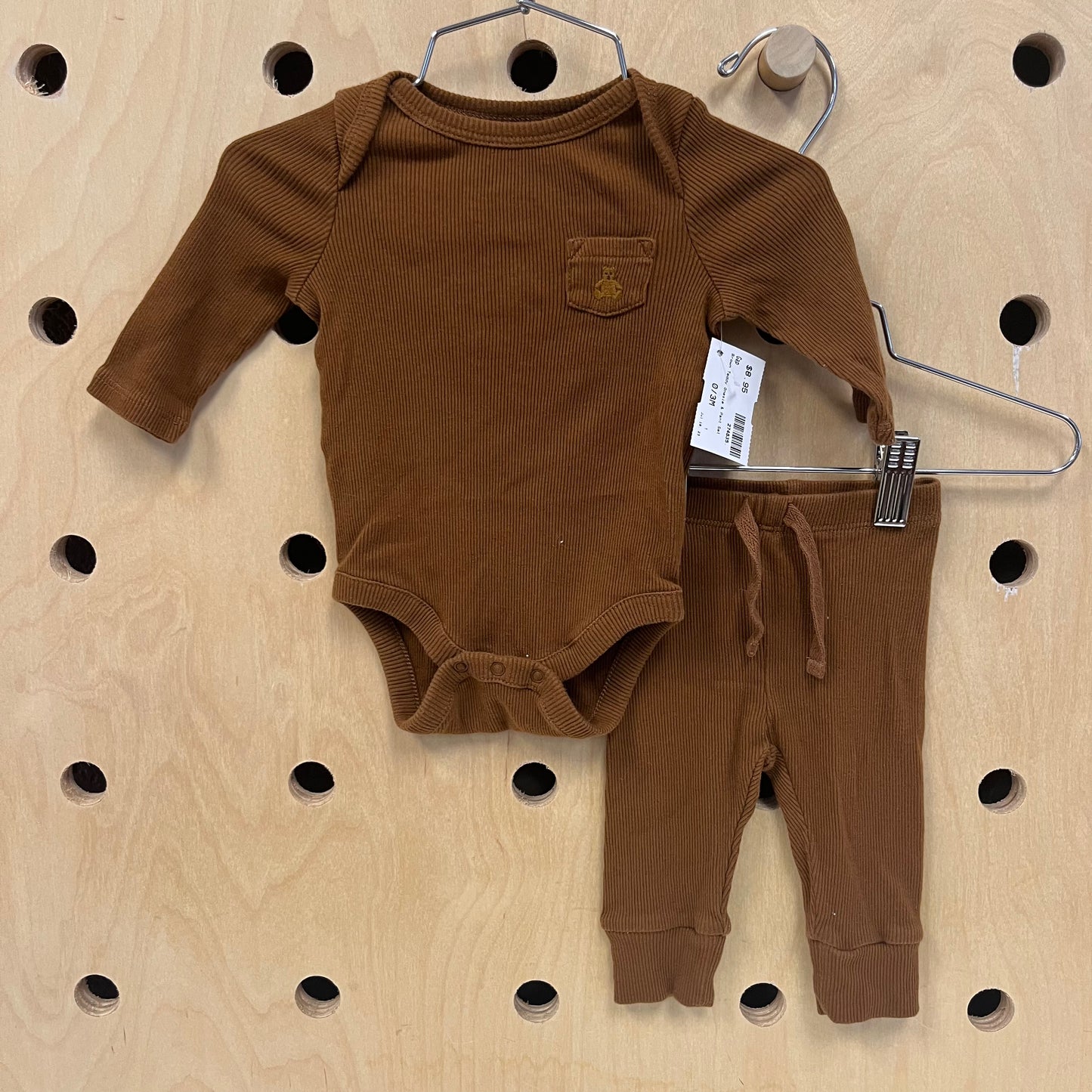 Brown Teddy Onesie & Pant Set
