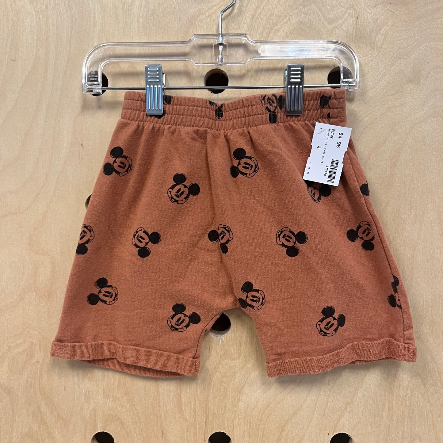 Brown Mickey Face Shorts