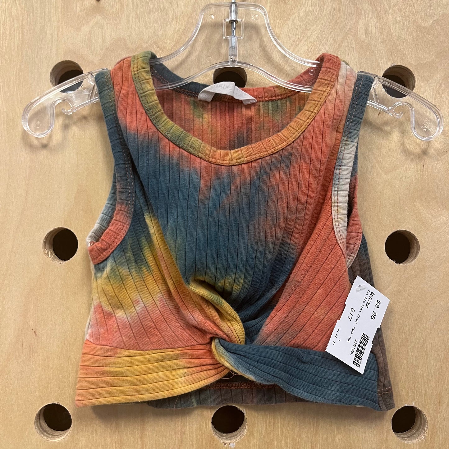 Tye Die Knot Front Tank Top