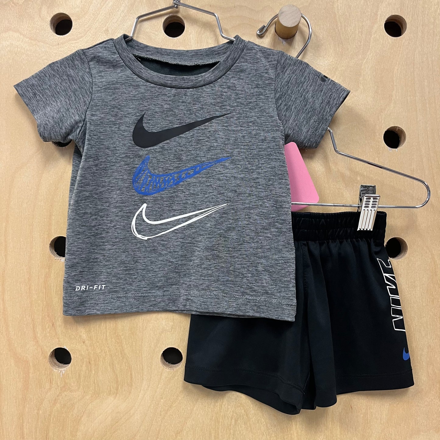 Grey & Black Dri-Fit Shorts Outfit