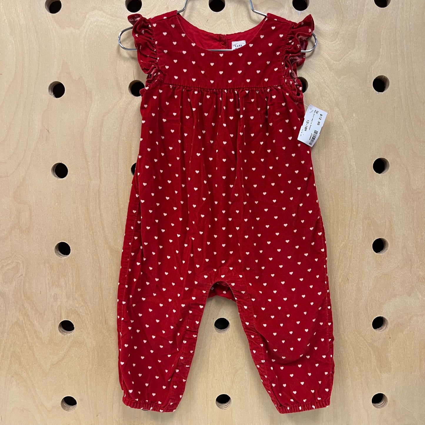 Red Cord Hearts Romper