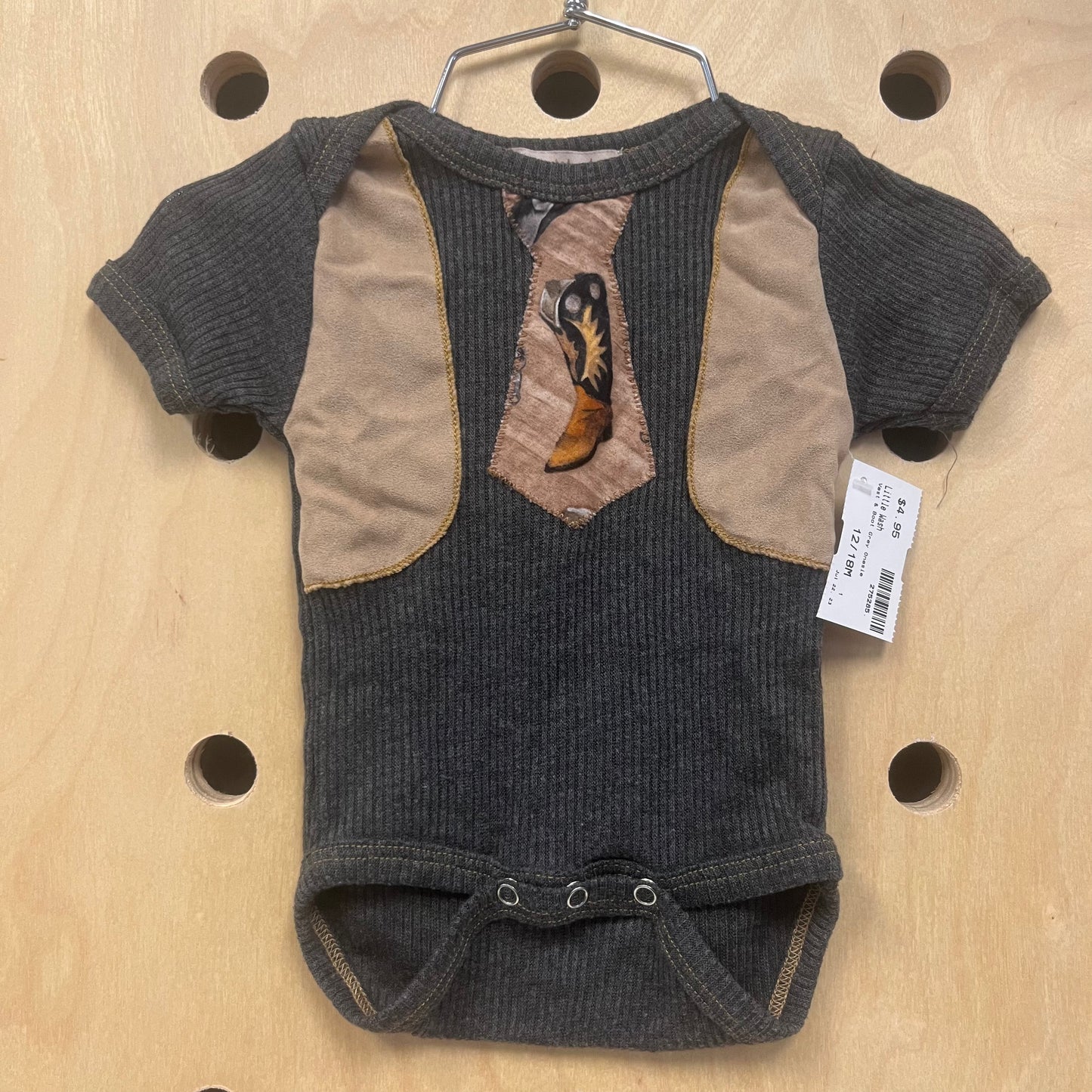 Vest & Boot Grey Onesie