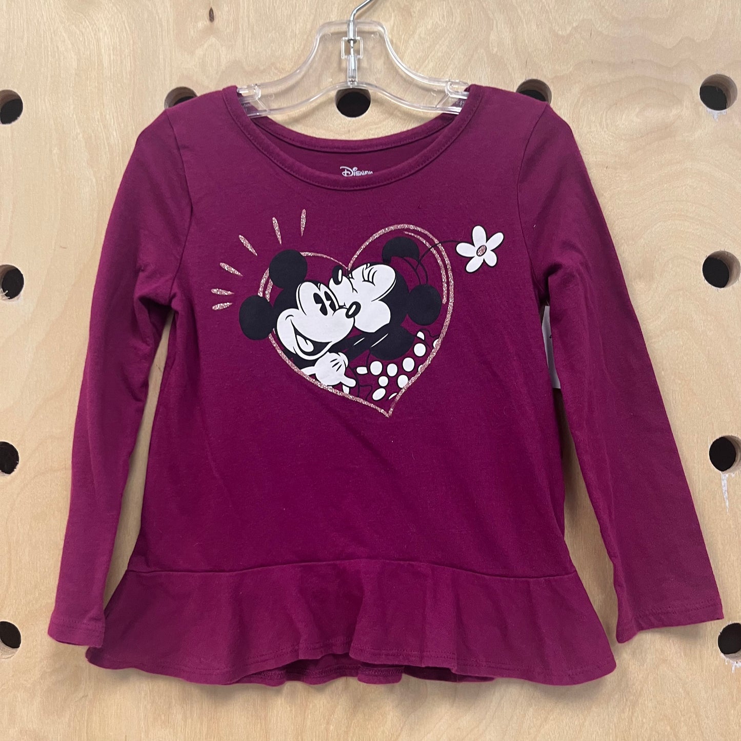 Magenta Mickey Kiss Long Sleeve