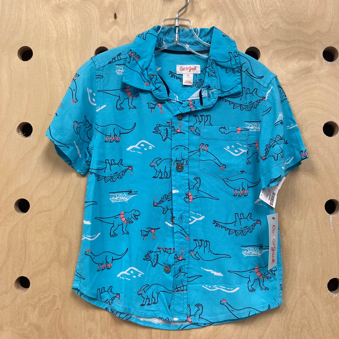 Blue Dino Button Up Shirt NEW!