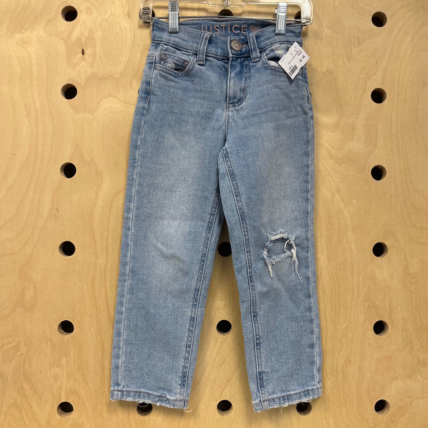 Blue Ripped Knee Slim Denim