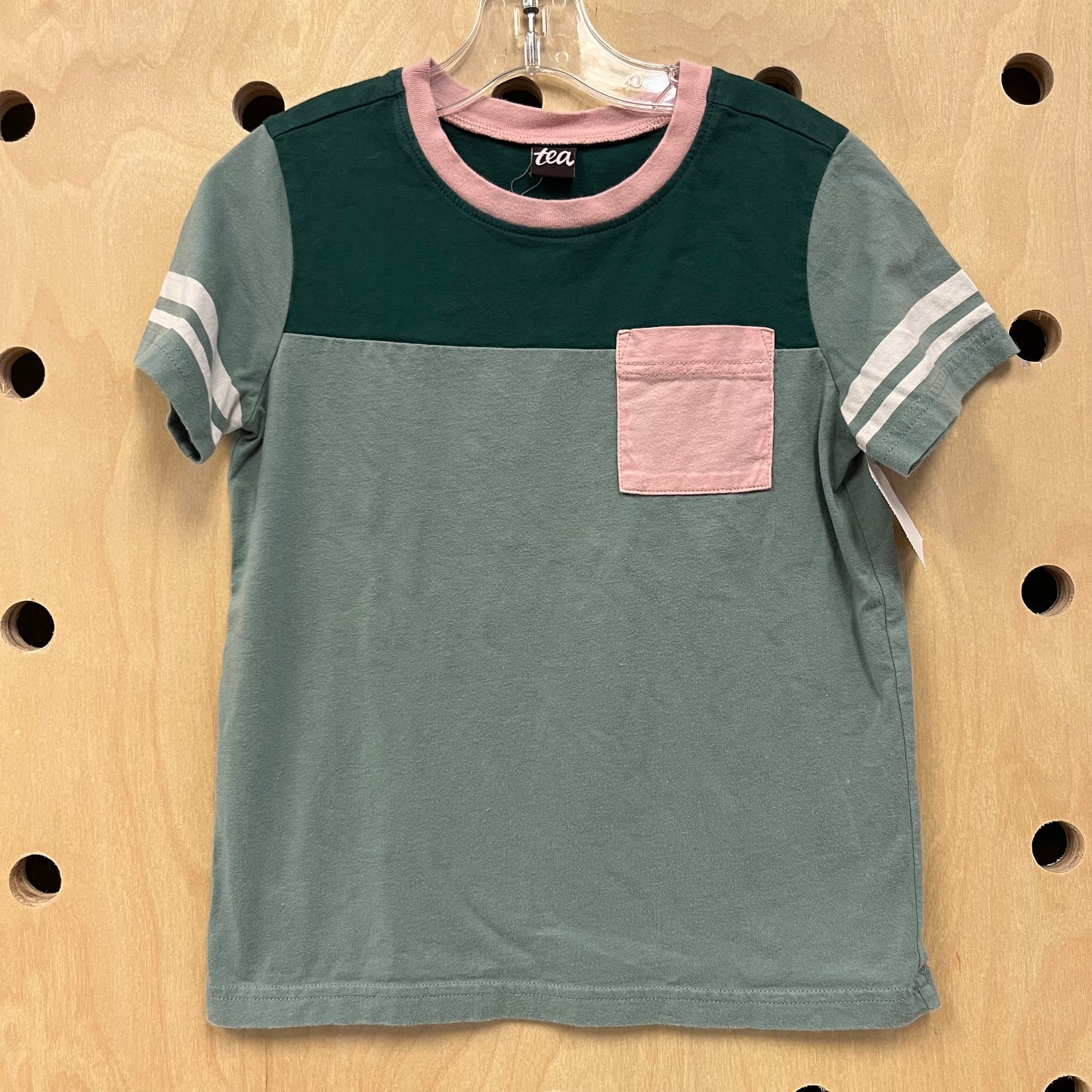 Green & Pink Colorblock Tee