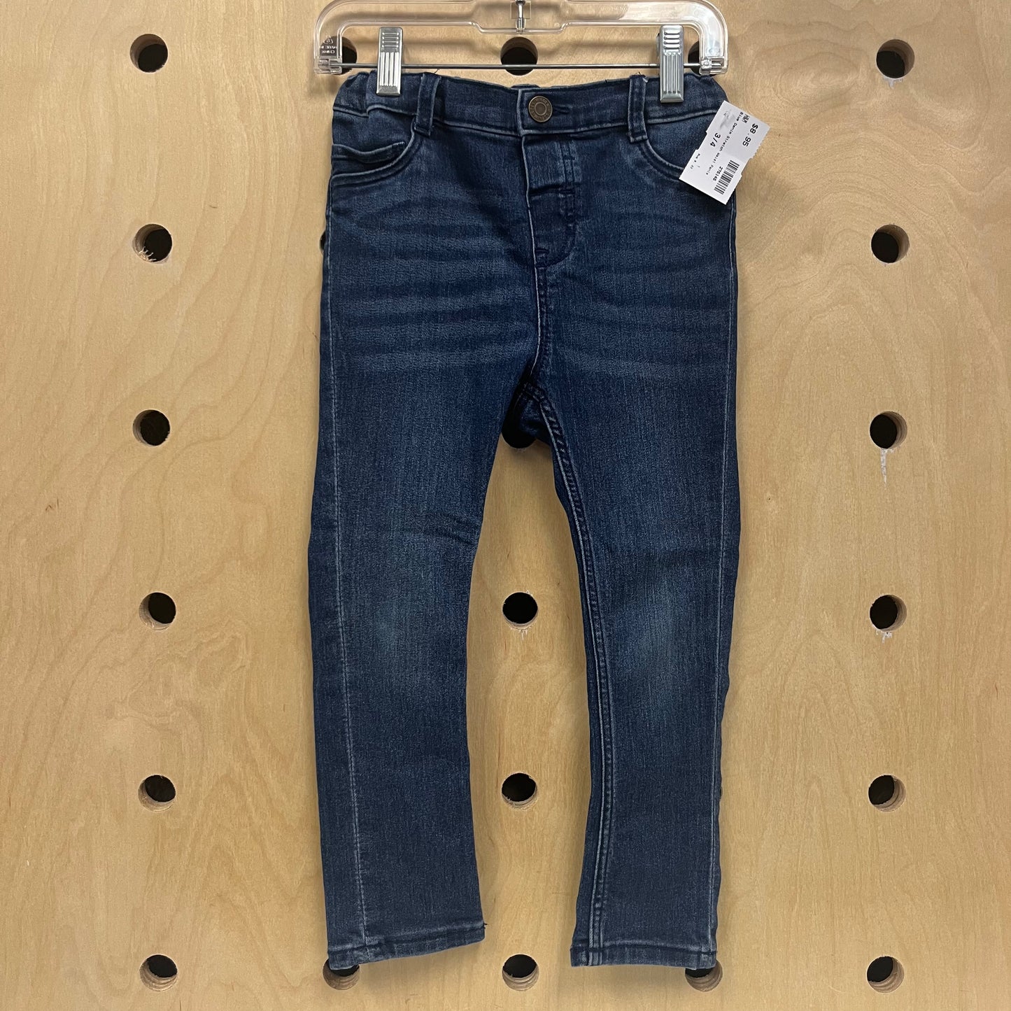 Blue Denim Stretch Waist Pants