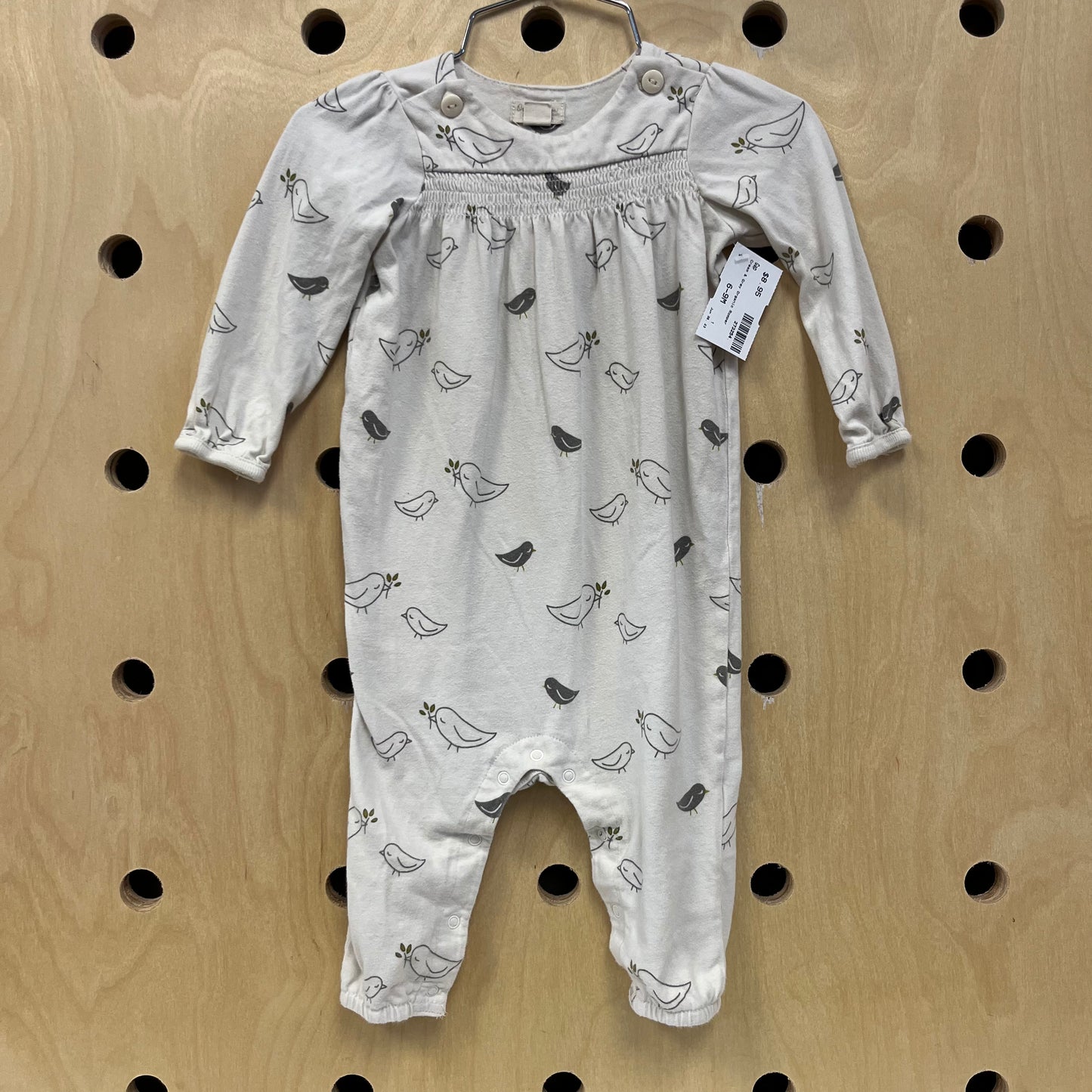 Cream & Grey Organic Romper