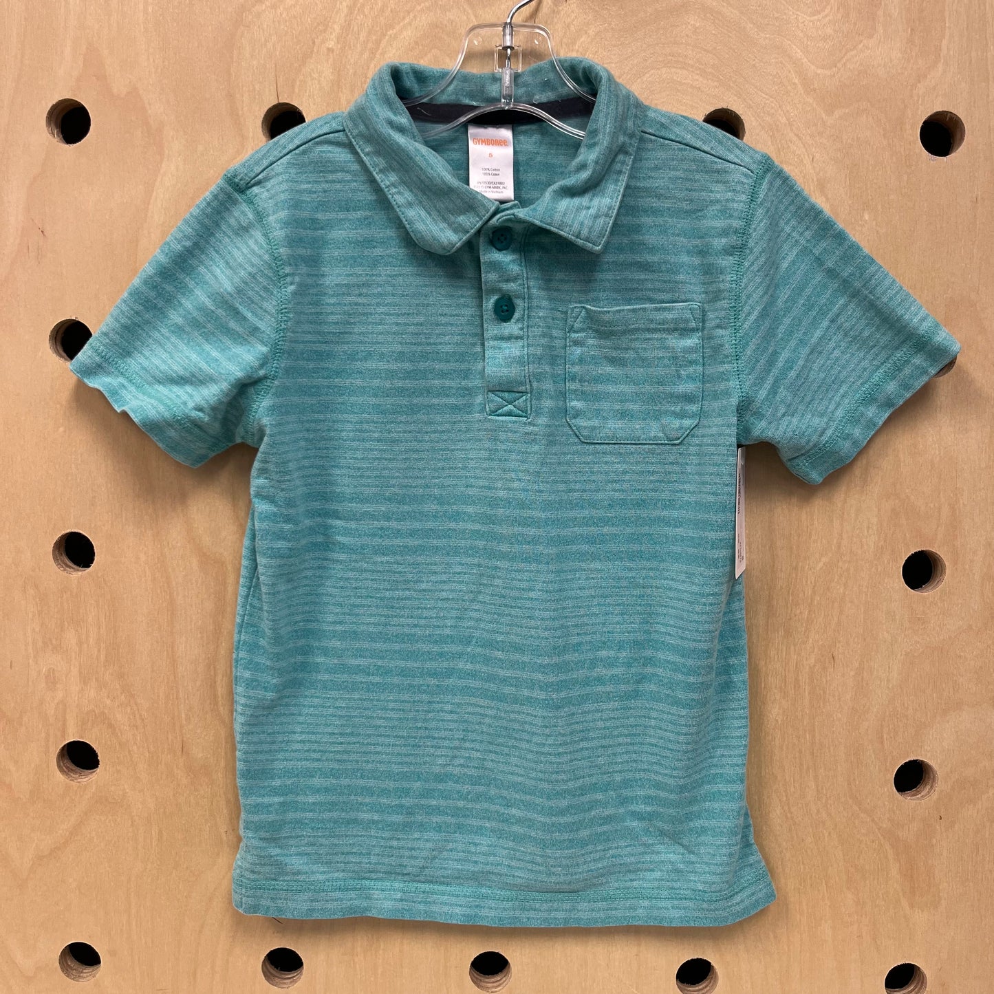 Teal Striped Polo