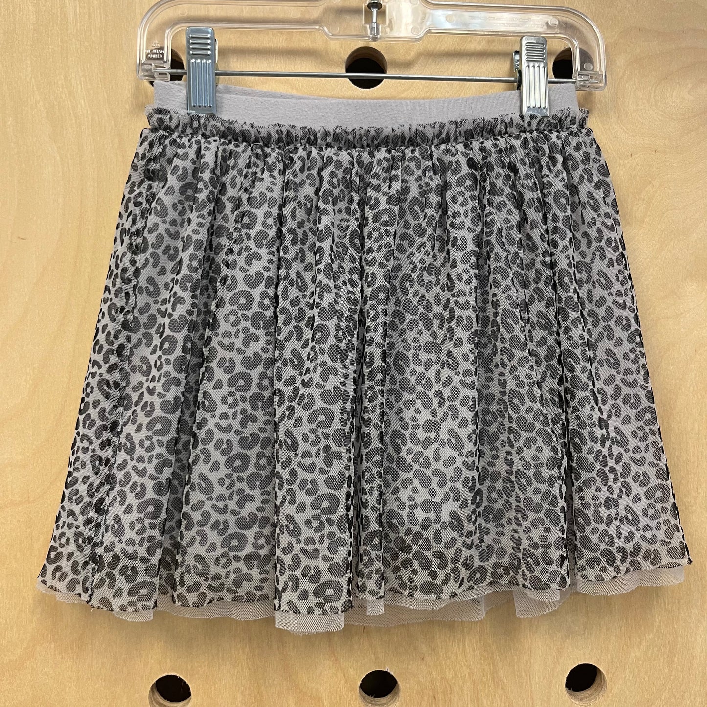 Grey Animal Print Tulle Skirt