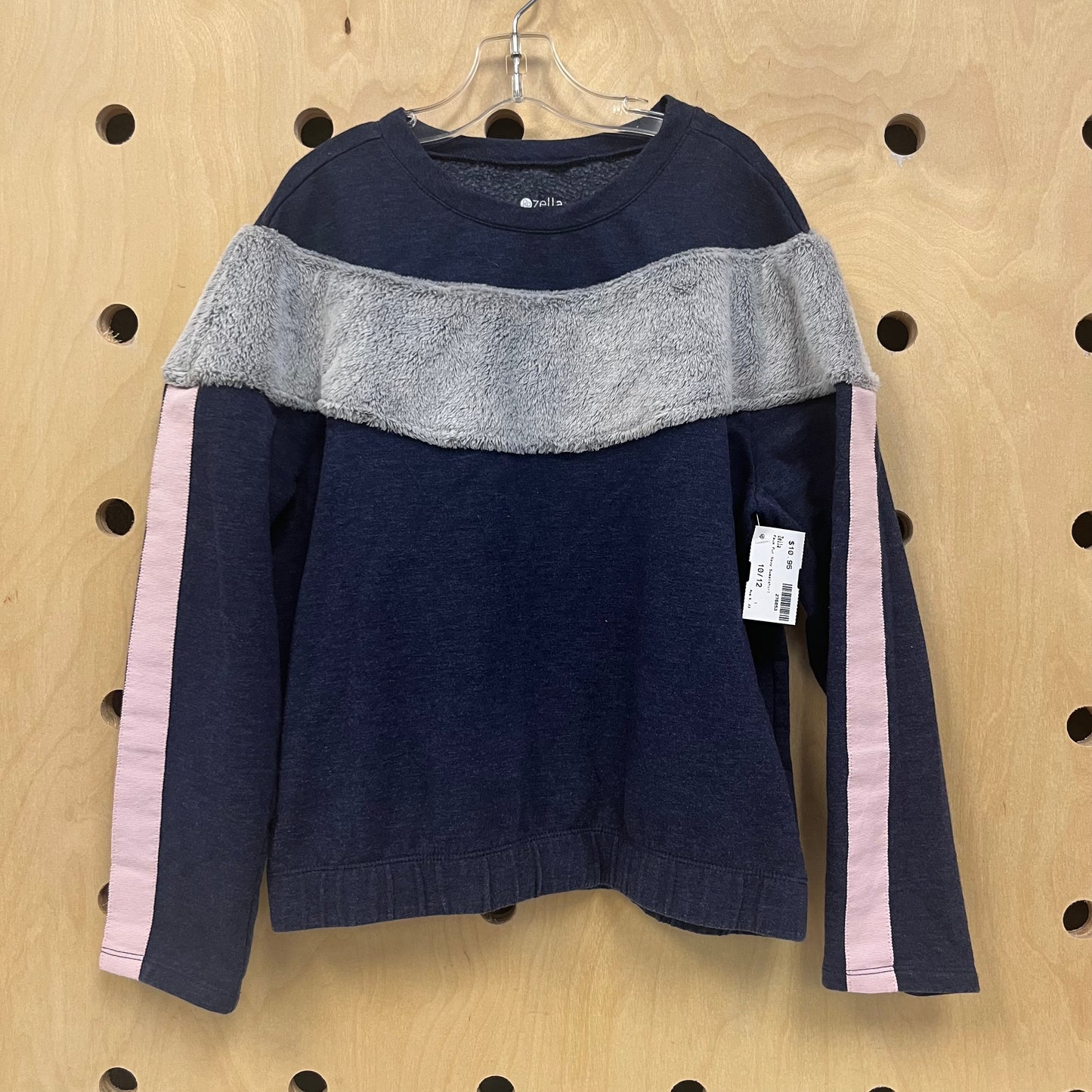 Faux Fur Navy Sweatshirt