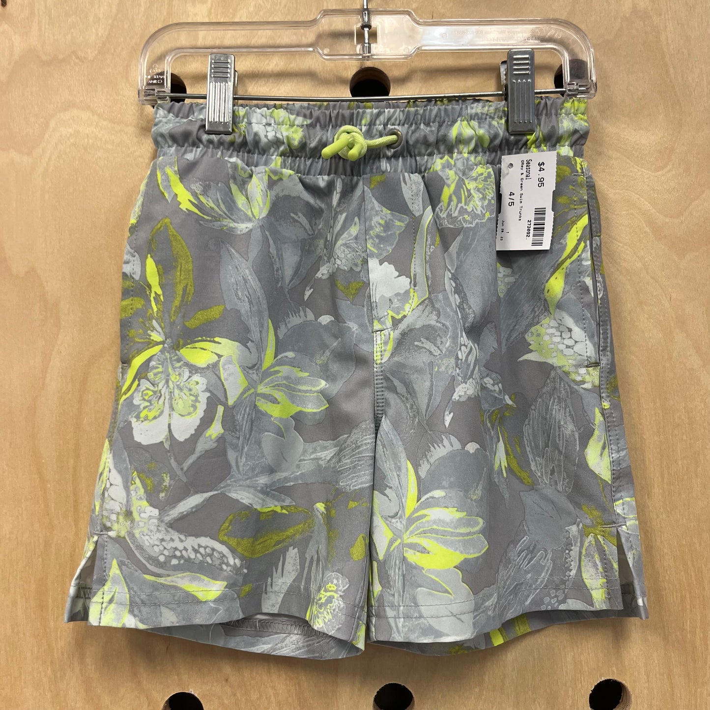 Grey & Green Swim Trunks