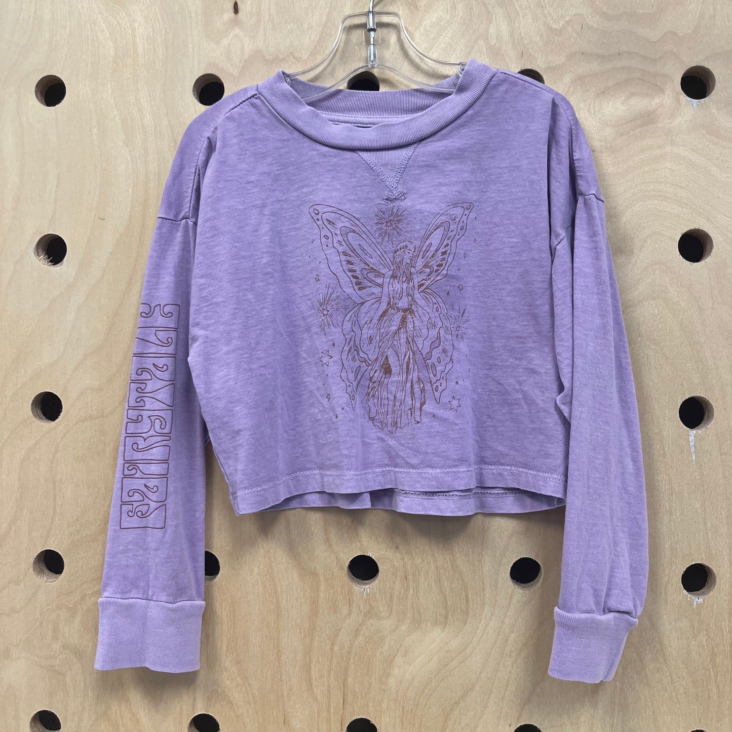 Purple Crop Long Sleeve w/ Golden Fairy