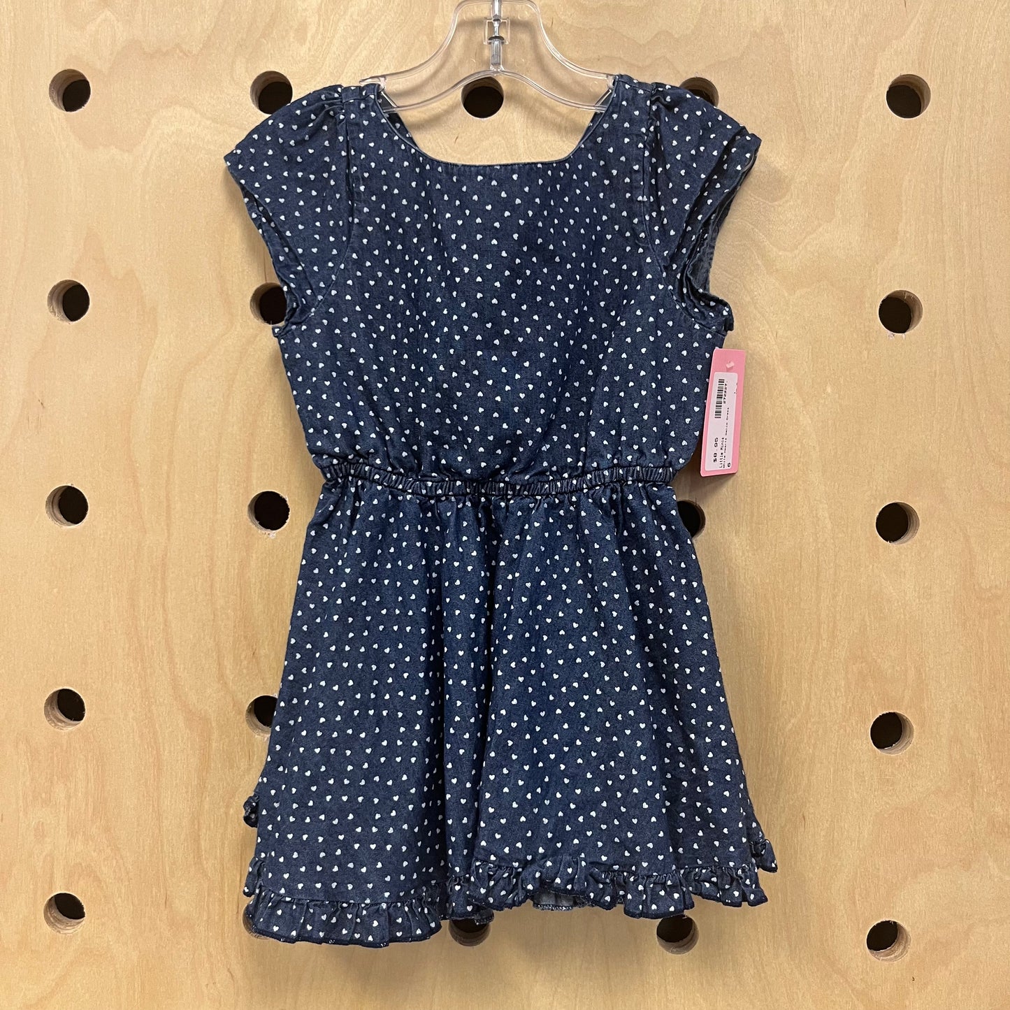 White Hearts Denim Dress
