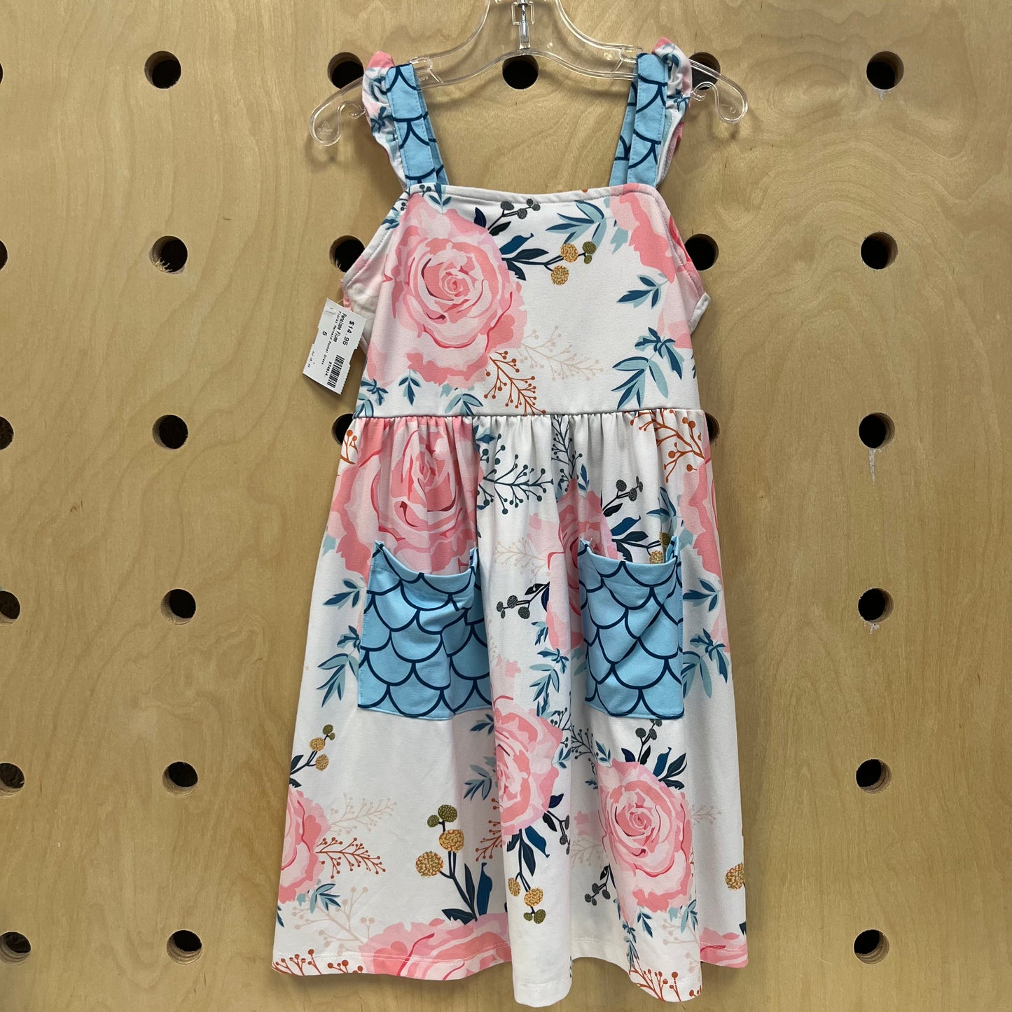 Floral Mermaid Pocket Dress