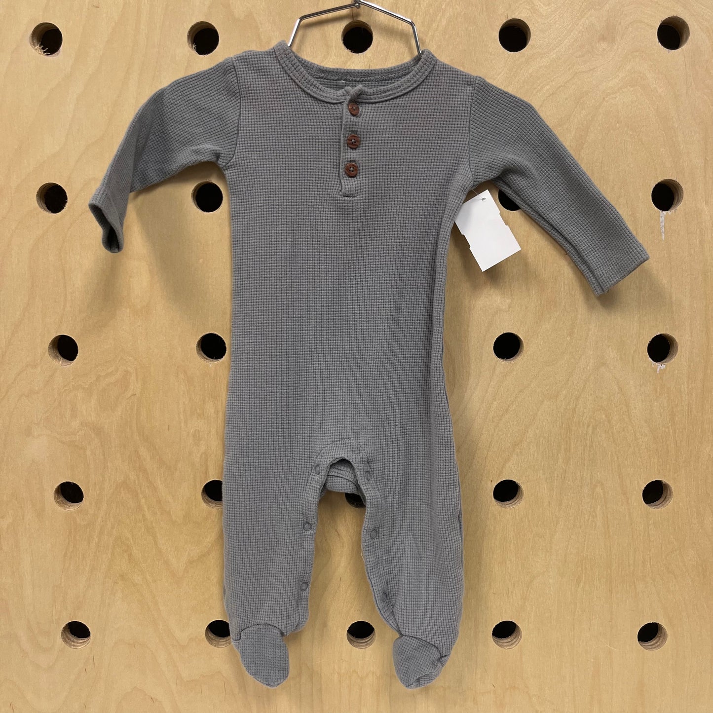Grey Waffle Knit LS Bodysuit
